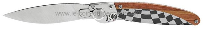 Couteau fermant K2 décor Racing bois de rose K2.12M