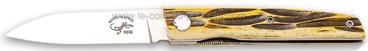 Couteau pliant Salamandra Os 9cm Inox - 64270