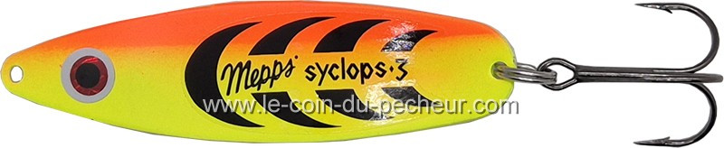 Ondulante mepps Syclops argent orange chartreuse