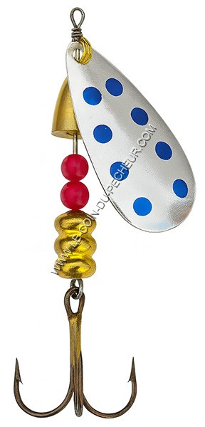 Cuiller tournante BRETTON Argent points bleus