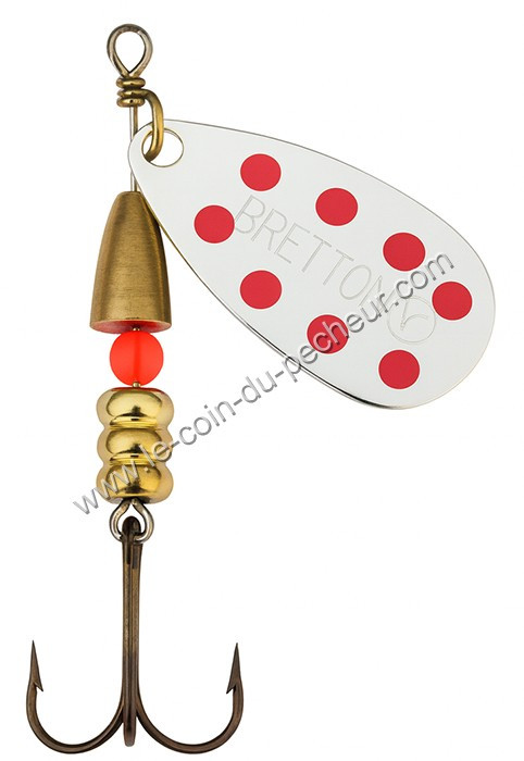 Cuiller tournante BRETTON Argent points rouges