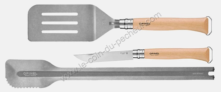 Set Barbecue Opinel – Couteau, Spatule et Pince Inox pour Grillades