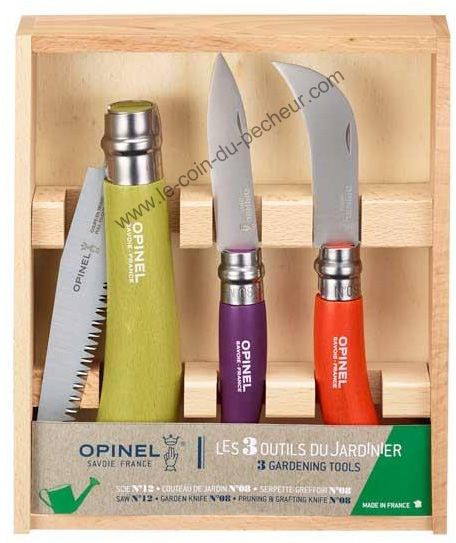 Coffret Opinel Les 3 outils du jardinier manche Hêtre 16172
