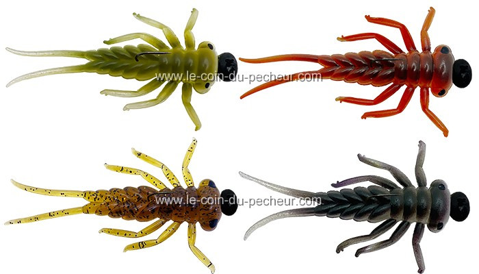 Leurre souple armé Delalande Larva imitation insecte