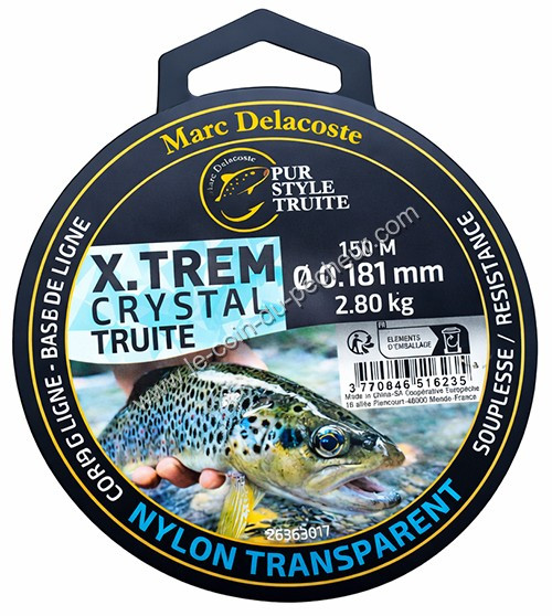 Nylon Delacoste X-trem Cristal spécial truite 150m