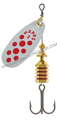 Cuiller comet MEPPS argent blanc points rouges