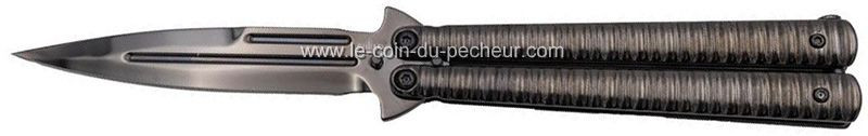 Couteau papillon Third manche Titane Noir 12cm - TH.16072N