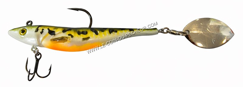 Leurre souple armé Delalande Zand fat spin shad 10cm