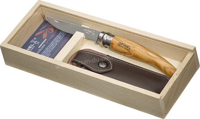 Couteau Opinel n°10 lame acier avec bague tournant carbone