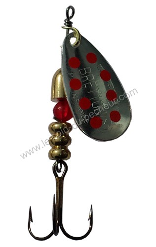 Cuiller tournante BRETTON Argent points rouges