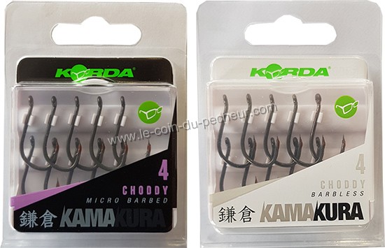 Hameçon carpe non monté Korda Basix Wide Gape avec ardillon