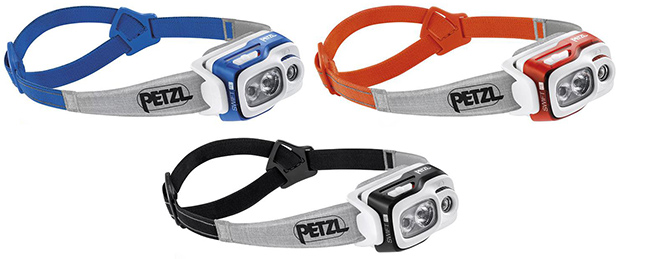 Lampe frontale Petzl swift rl 900 lumens noir/orange/bleu