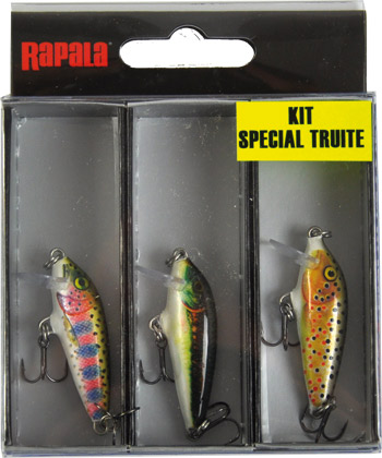 KIT TRUITE RAPALA X-RAP 6CM - 3 LEURRES - PECHE DE LA TRUITE - PECHE  CARNASSIERS