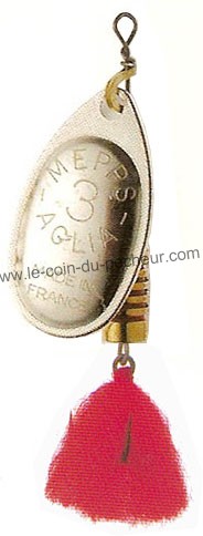 Cuiller MEPPS Aglia argent pompon rouge