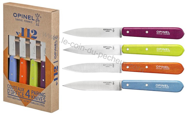 Coffret de 4 couteaux d'office OPINEL n°112 coloris acidulés - 1381