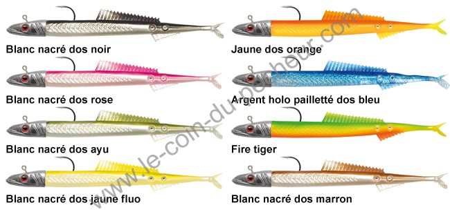 Leurre Souple Delalande Fire Eel 13cm Monté 30g - SeabassLureShop